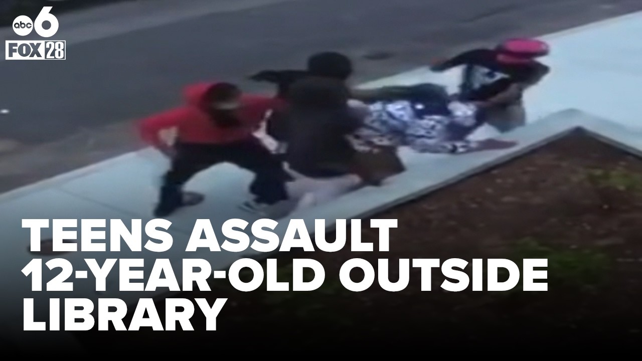 Four teens assault 12-year-old outside library as he waited to be picked up