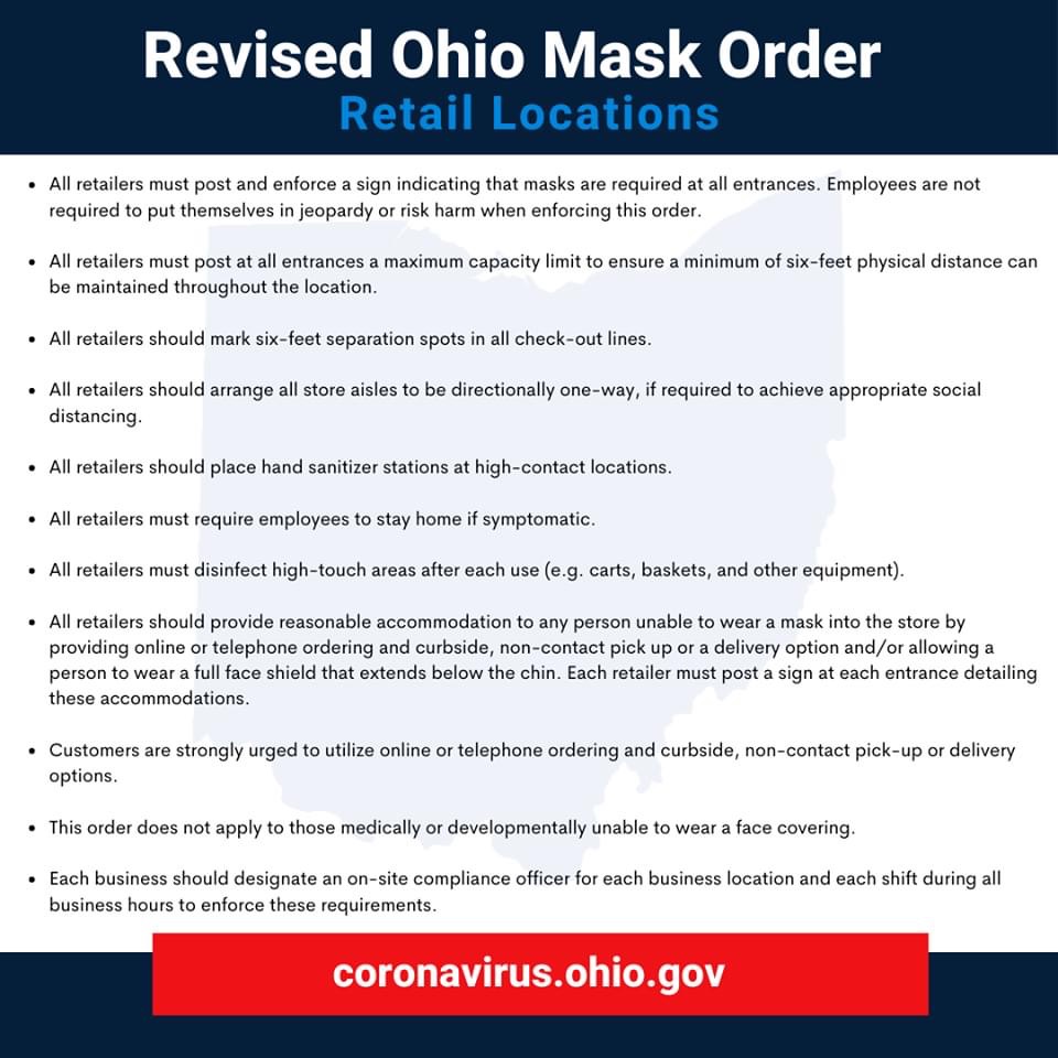 Covid revised ohio mask order retail