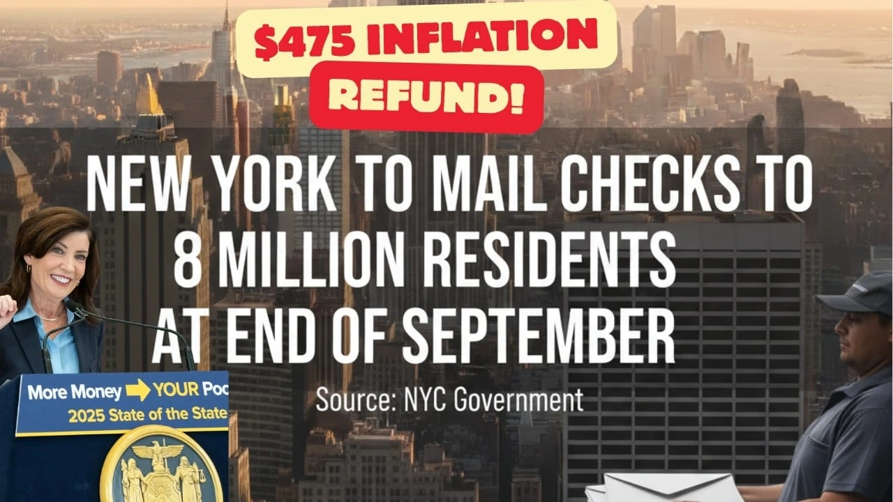 New York to Mail Checks to 8 Million Residents at End of September