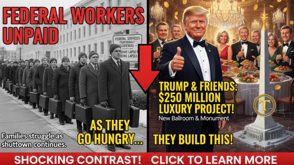 As federal workers go unpaid, Donald Trump and his friends are pouring $250 million into a ballroom and monument