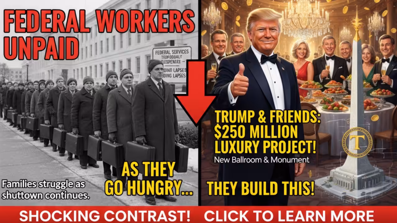 As federal workers go unpaid, Donald Trump and his friends are pouring $250 million into a ballroom and monument