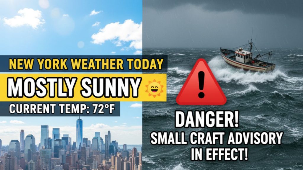 New York Weather Today: Mostly Sunny with Small Craft Advisory in Effect
