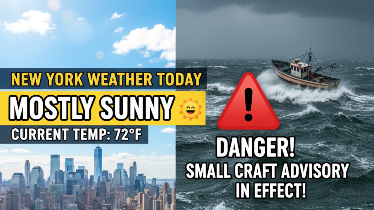 New York Weather Today: Mostly Sunny with Small Craft Advisory in Effect
