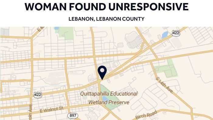 26-year-old women discovered unresponsive at Lebanon County car wash