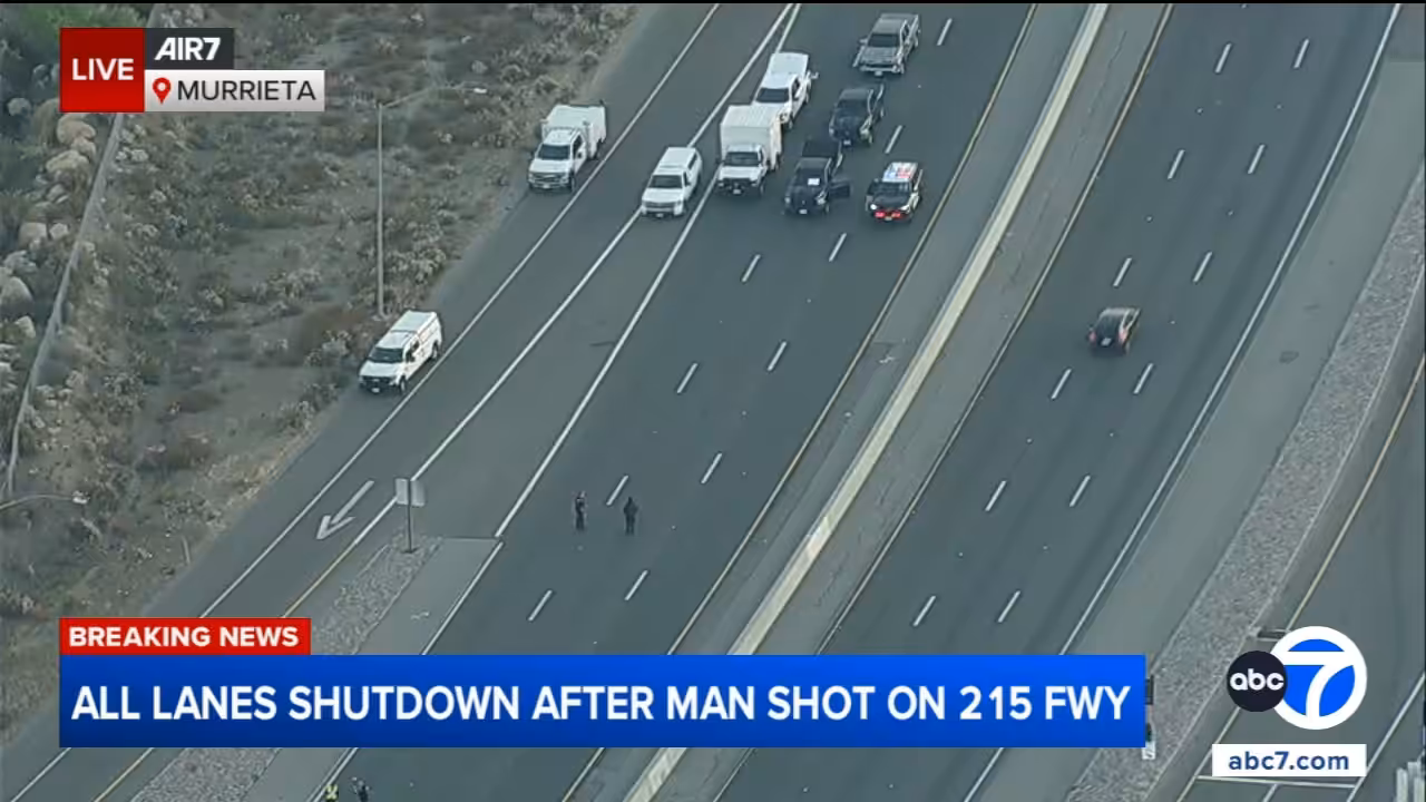 Gunfire on 215 Freeway Near Murrieta Shuts Down Southbound Lanes