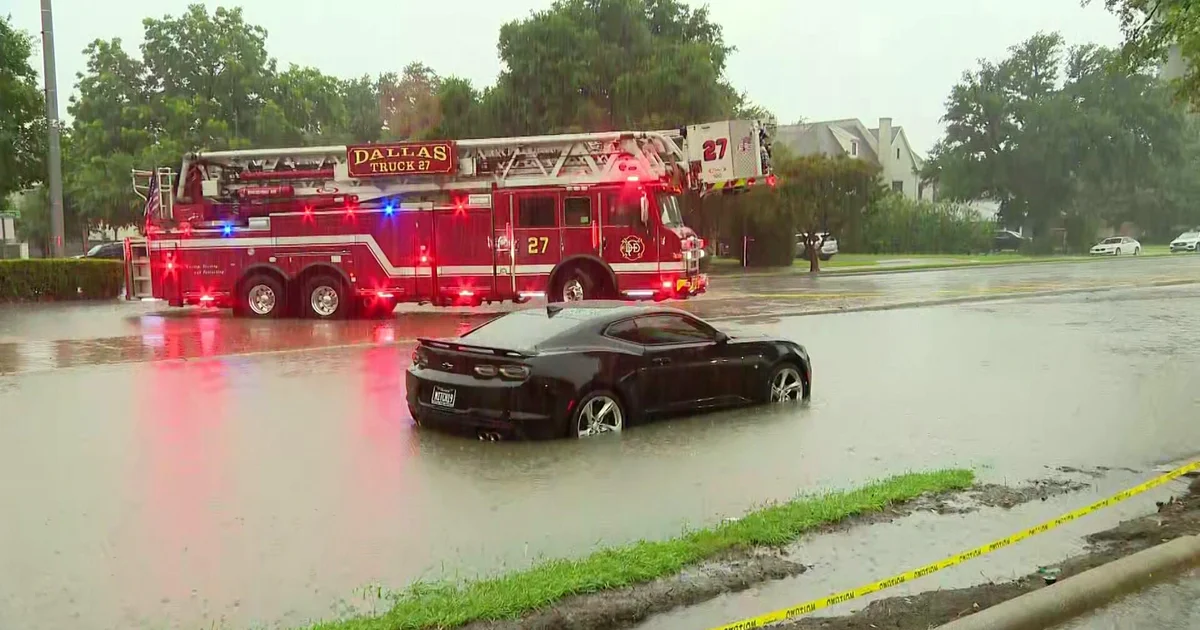 North Texas roads flooded as morning storms swept across the region