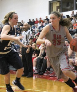 Rio Grande’s Sarah Bonar and the rest of the RedStorm will entertain No. 6 Georgetown College in Mid-South Conference women’s basketball action on Thursday night at the Newt Oliver Arena.