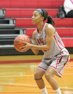 Rio Grande's Brianna Thomas scored a game-high 26 points in Monday night's 87-71 win over Cincinnati-Clermont at the Newt Oliver Arena.