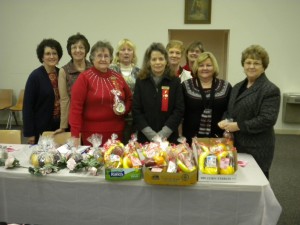 Shown left to right are DKG members with the filled treat bags: Cathy Greenleaf, Marilyn Kuhn, President Vickie Powell, Lois Carter, Project Chair Beth Hollanbaugh, Jane Ann Slagle, Minda Walker, Gail Belville, and Karen Cornell.  In attendance at the February 7th DKG meeting and helping with the project but not pictured were:  Donna  DeWitt, Mary Withee, Doris Lanham, Josie Bapst, Dottie Craig, Mary Lynne Jones, Dorthy Ruff, and Sue Ruff. 