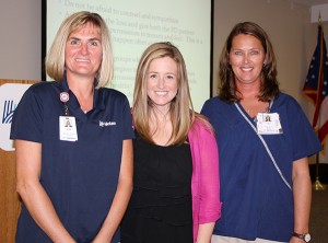 Shown pictured left to right: Jodie Sickels, PT, Holzer Therapy Services, Dr. Amanda McConnell, Holzer Neurologist, and Traci Sisson-Good, MA, CCC-SLP, Holzer Speech Therapist, who presented at the seminar on Parkinson's disease. 