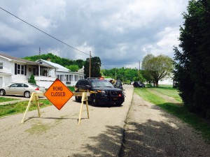 Roads were closed off surrounding where the body of a man was found in a Middleport home. Photo by Carrie Gloeckner.