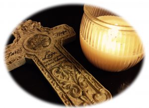 Christian candle cross obit