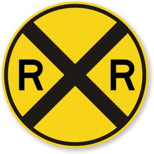 rail road crossing sign