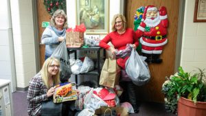 Rio’s Holzer School of Nursing donated Christmas presents to an area middle school as part of Open Your Heart to a Child, a donation program the department has continued for several years. Submitted photo.